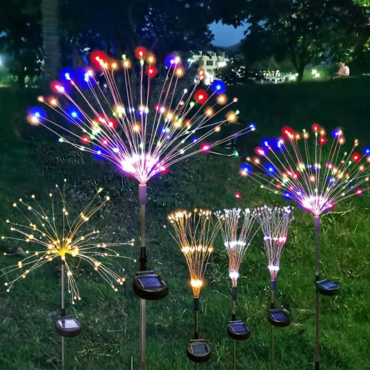 Solar Fireworks Lights Outdoor LED Garden Lights for Patio & Holidays