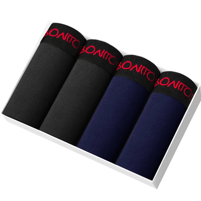 Men's Boxer Shorts Cotton Stretch Underwear 4-Pack
