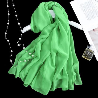 Chiffon Scarf for Women, Long Solid Color Summer Shawl