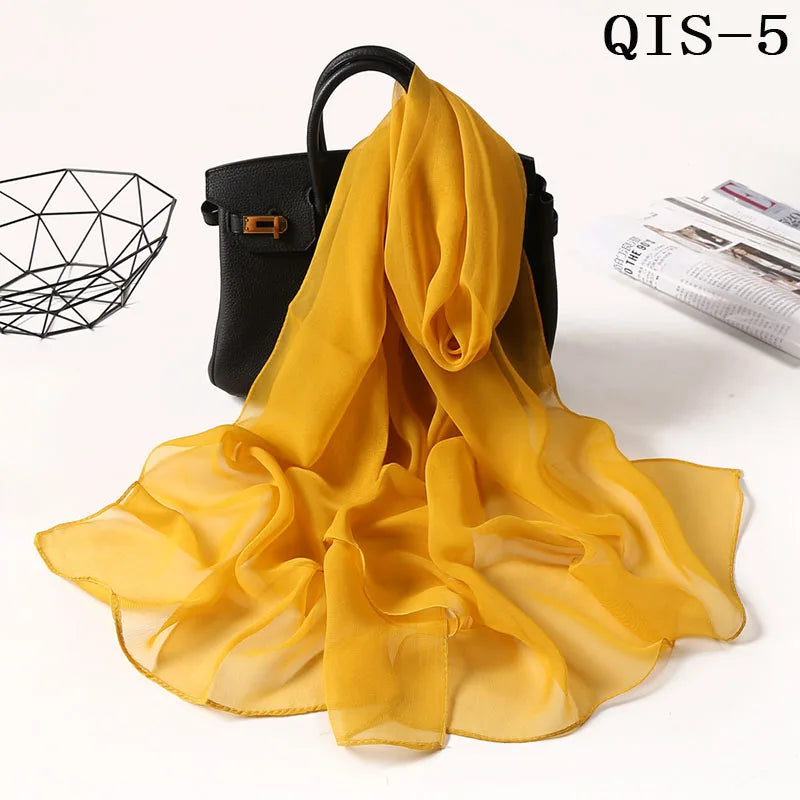 Chiffon Scarf for Women, Long Solid Color Summer Shawl