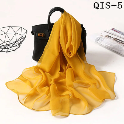 Chiffon Scarf for Women, Long Solid Color Summer Shawl