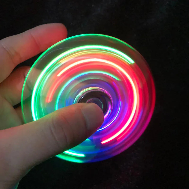 LED Fidget Spinner  Crystal Light Up Kinetic Toy for Kids & Adults
