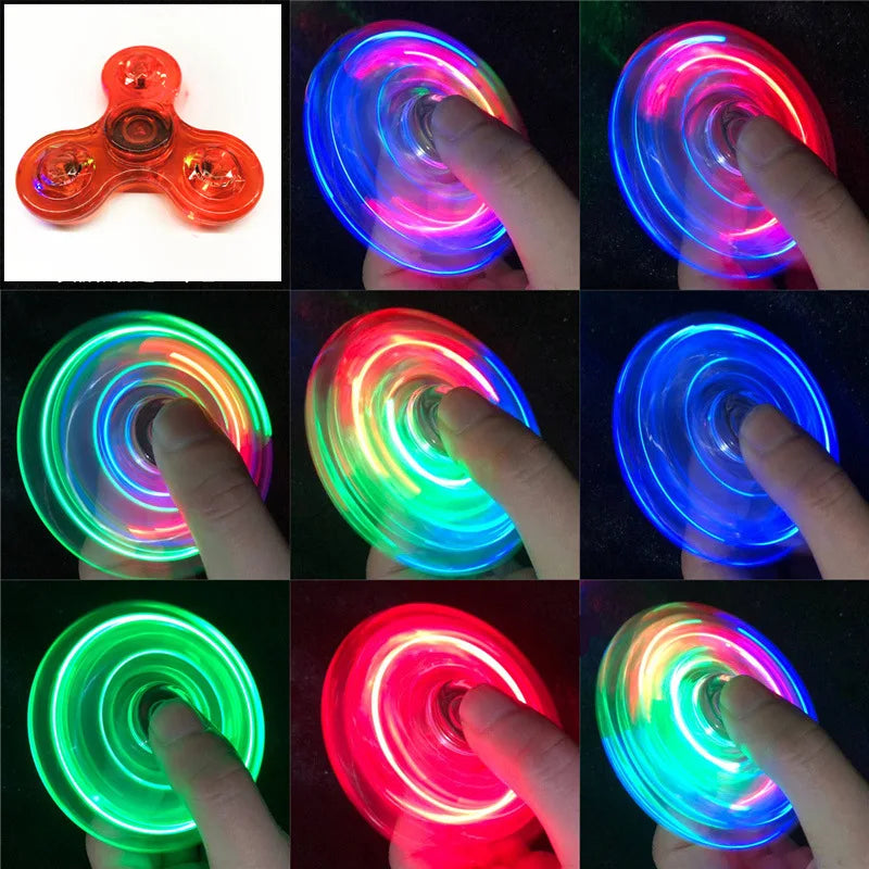 LED Fidget Spinner  Crystal Light Up Kinetic Toy for Kids & Adults