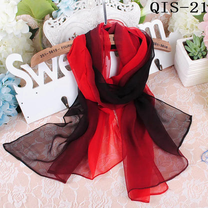 Chiffon Scarf for Women, Long Solid Color Summer Shawl