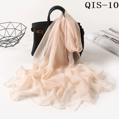 Chiffon Scarf for Women, Long Solid Color Summer Shawl