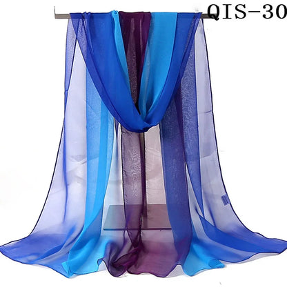 Chiffon Scarf for Women, Long Solid Color Summer Shawl