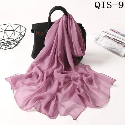 Chiffon Scarf for Women, Long Solid Color Summer Shawl