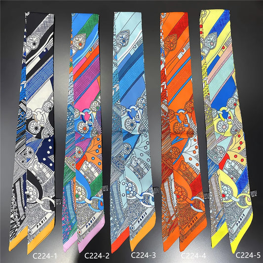 Women’s Skinny Scarf – Silk Hair, Neck & Bag Accessory