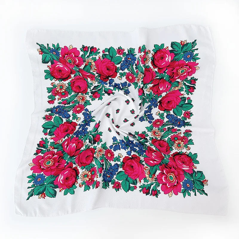 Women's Square Scarf, 70×70cm Printed Head Scarf and Bandana