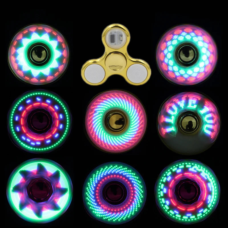 LED Fidget Spinner Light Up Glow in the Dark Stress Relief Toy