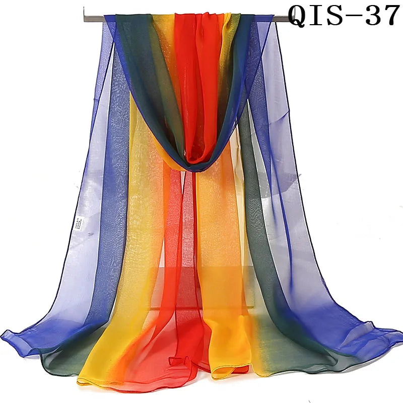 Chiffon Scarf for Women, Long Solid Color Summer Shawl