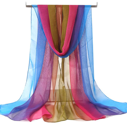 Chiffon Scarf for Women, Long Solid Color Summer Shawl
