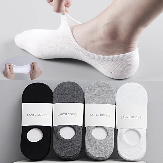 Men's No Show Socks – Cotton Invisible Low Cut Casual Socks