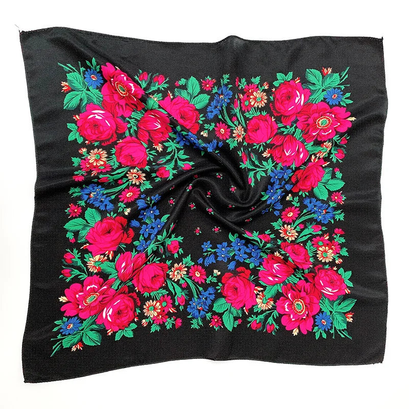 Women's Square Scarf, 70×70cm Printed Head Scarf and Bandana