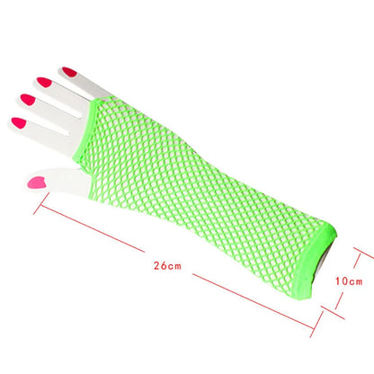 Women's Fingerless Arm Warmers – Long Fishnet Knit Sleeves