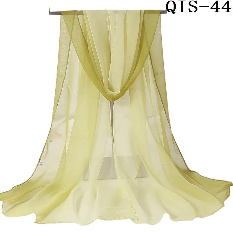 Chiffon Scarf for Women, Long Solid Color Summer Shawl