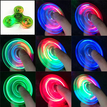 LED Fidget Spinner  Crystal Light Up Kinetic Toy for Kids & Adults