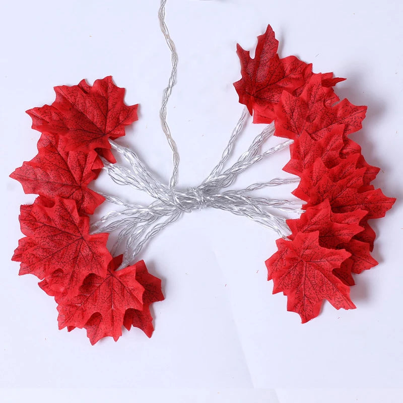 Maple Leaf String Lights 2/3/6M LED Garland for Christmas & Halloween