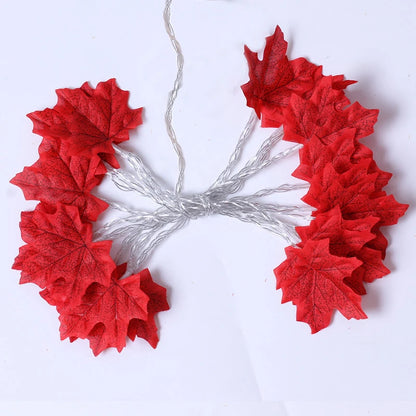 Maple Leaf String Lights 2/3/6M LED Garland for Christmas & Halloween