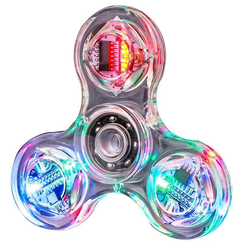 LED Fidget Spinner  Crystal Light Up Kinetic Toy for Kids & Adults