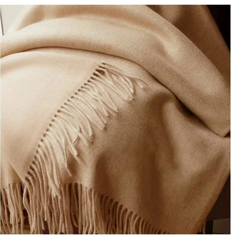 Women's Wool Scarf – Warm Winter Wrap 200×35cm