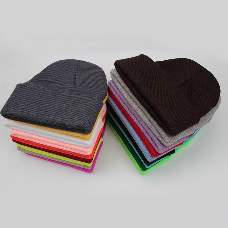 Unisex Beanie Winter Knit Cap – Soft Warm Acrylic Hat for Men & Women