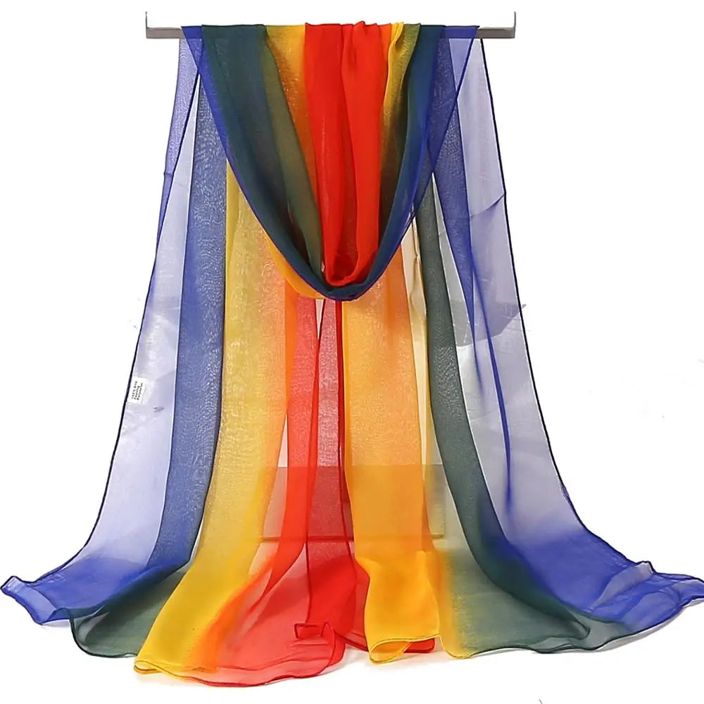 Chiffon Scarf for Women, Long Solid Color Summer Shawl