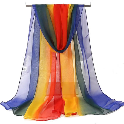 Chiffon Scarf for Women, Long Solid Color Summer Shawl