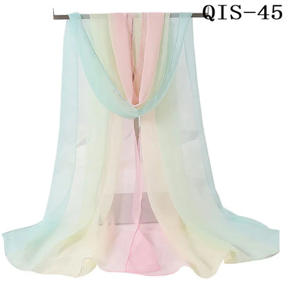Chiffon Scarf for Women, Long Solid Color Summer Shawl