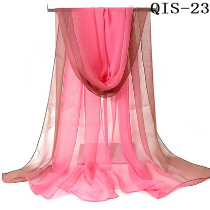 Chiffon Scarf for Women, Long Solid Color Summer Shawl