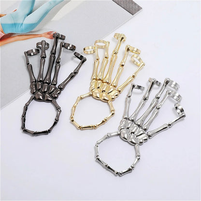 Skeleton Hand Bracelet, Gothic Punk Cuff Jewelry for Women