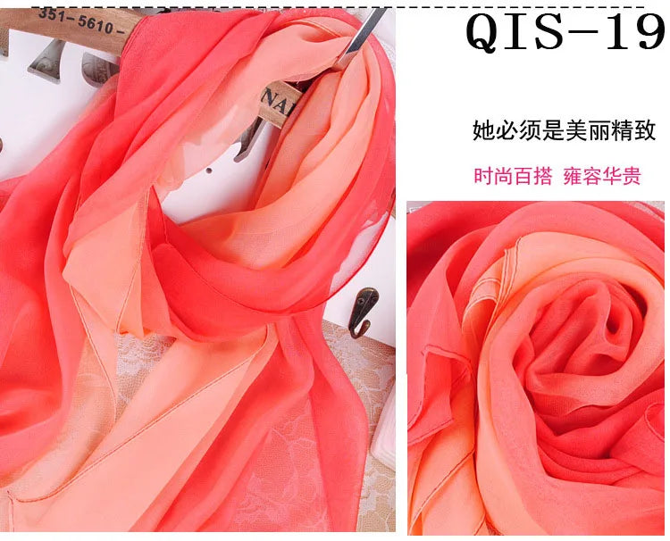 Chiffon Scarf for Women, Long Solid Color Summer Shawl