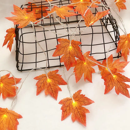 Maple Leaf String Lights 2/3/6M LED Garland for Christmas & Halloween