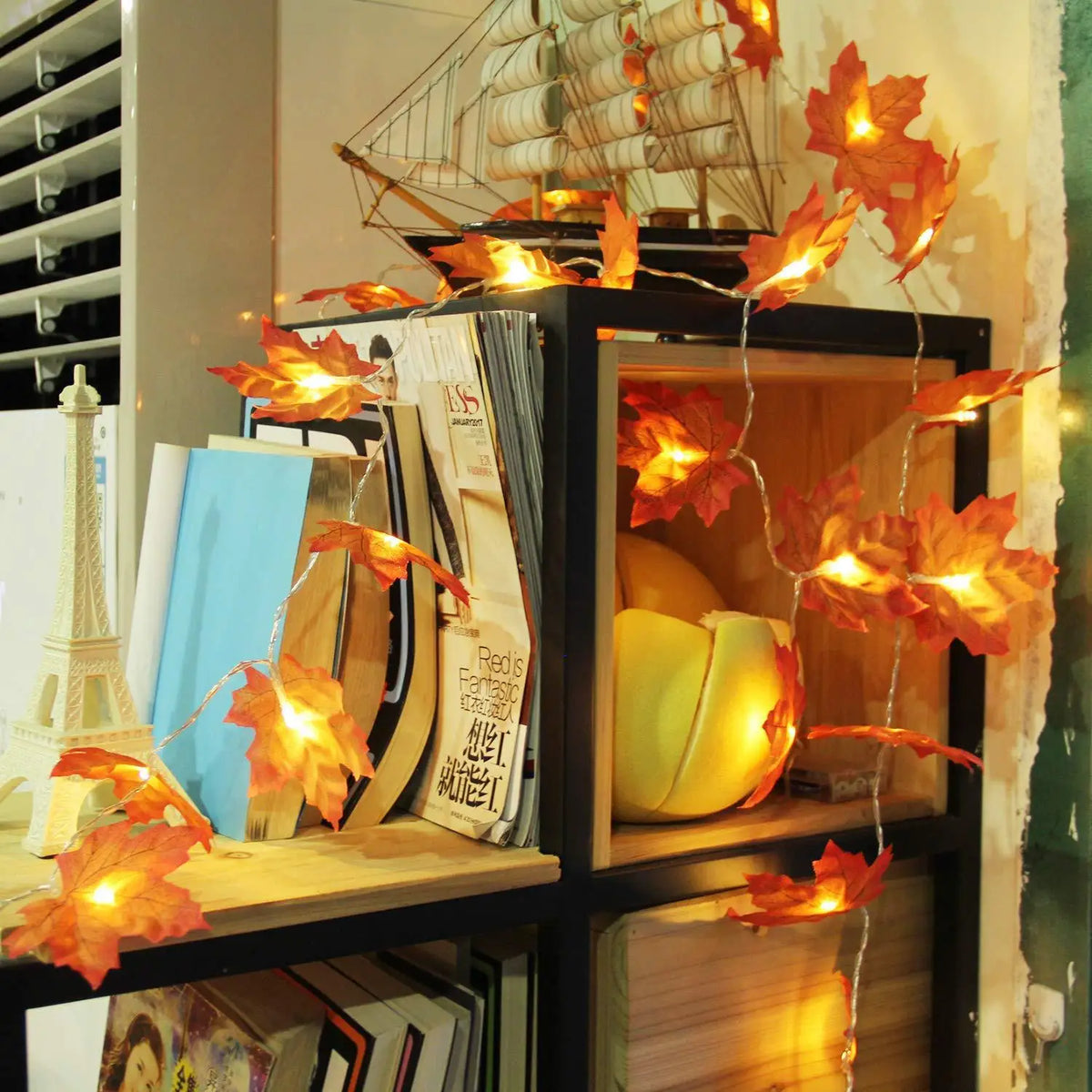 Maple Leaf String Lights 2/3/6M LED Garland for Christmas & Halloween