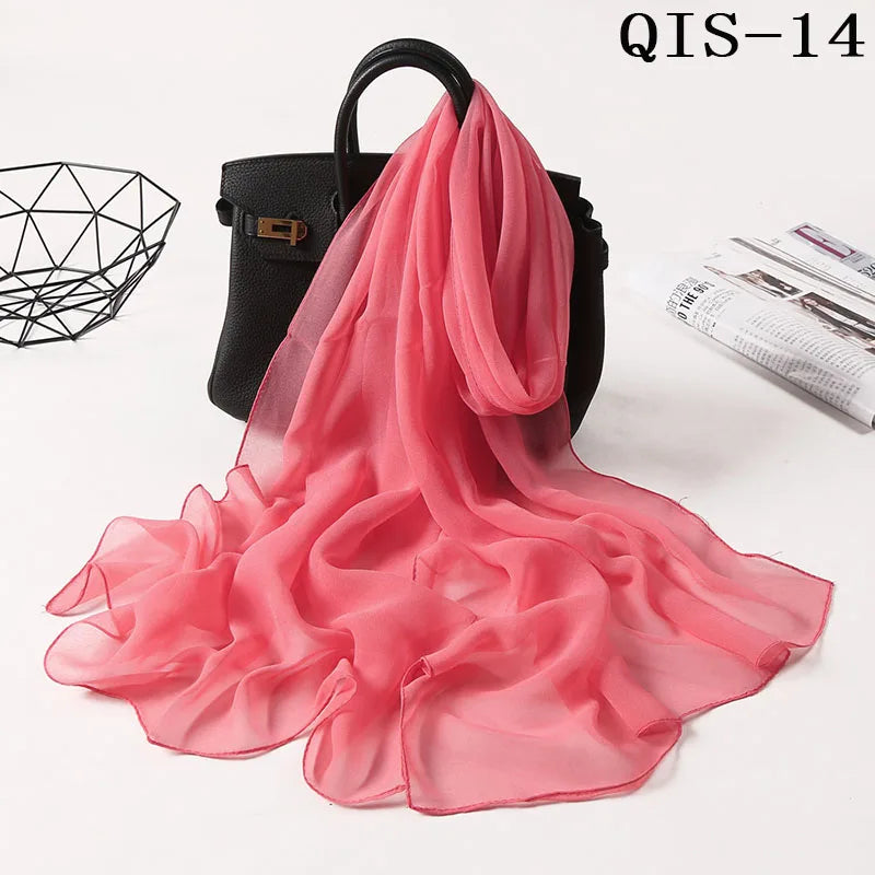 Chiffon Scarf for Women, Long Solid Color Summer Shawl