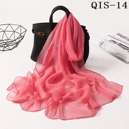 Chiffon Scarf for Women, Long Solid Color Summer Shawl