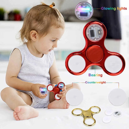 LED Fidget Spinner Light Up Glow in the Dark Stress Relief Toy