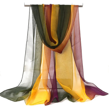 Chiffon Scarf for Women, Long Solid Color Summer Shawl
