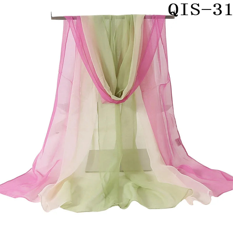 Chiffon Scarf for Women, Long Solid Color Summer Shawl