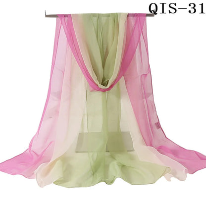 Chiffon Scarf for Women, Long Solid Color Summer Shawl
