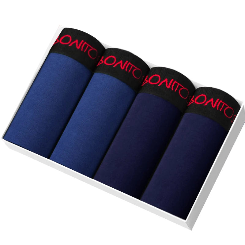 Men's Boxer Shorts Cotton Stretch Underwear 4-Pack