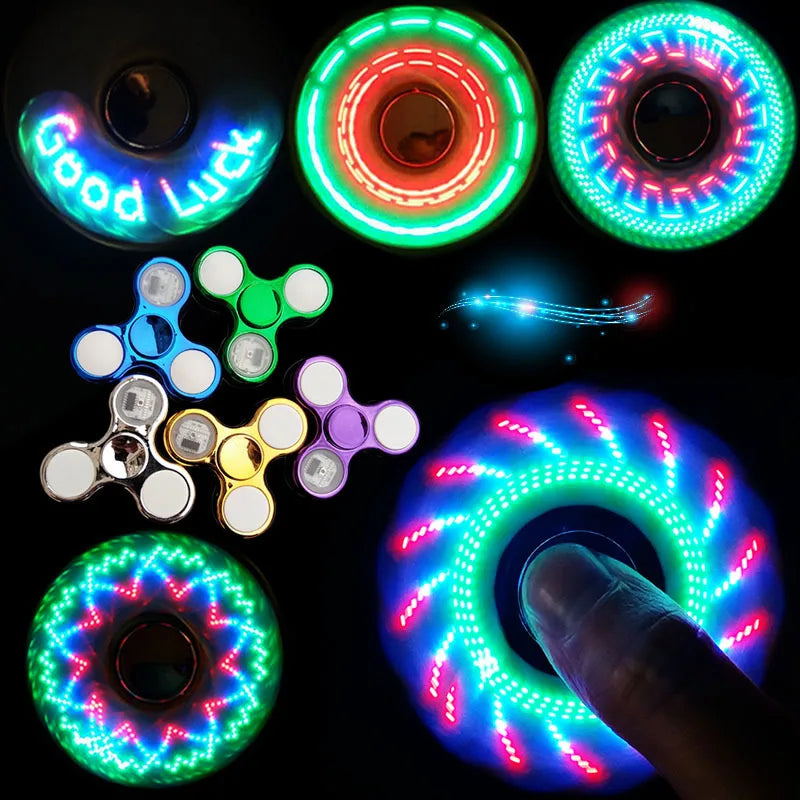 LED Fidget Spinner Light Up Glow in the Dark Stress Relief Toy