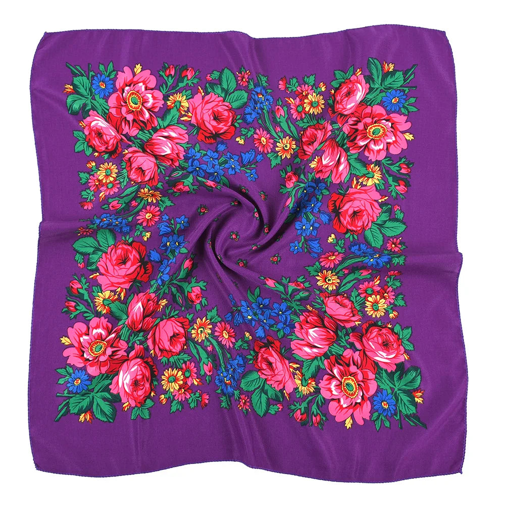 Women's Square Scarf, 70×70cm Printed Head Scarf and Bandana