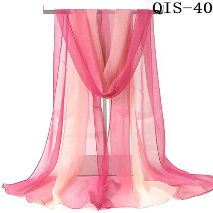 Chiffon Scarf for Women, Long Solid Color Summer Shawl