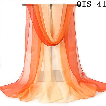 Chiffon Scarf for Women, Long Solid Color Summer Shawl