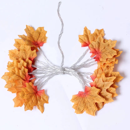 Maple Leaf String Lights 2/3/6M LED Garland for Christmas & Halloween