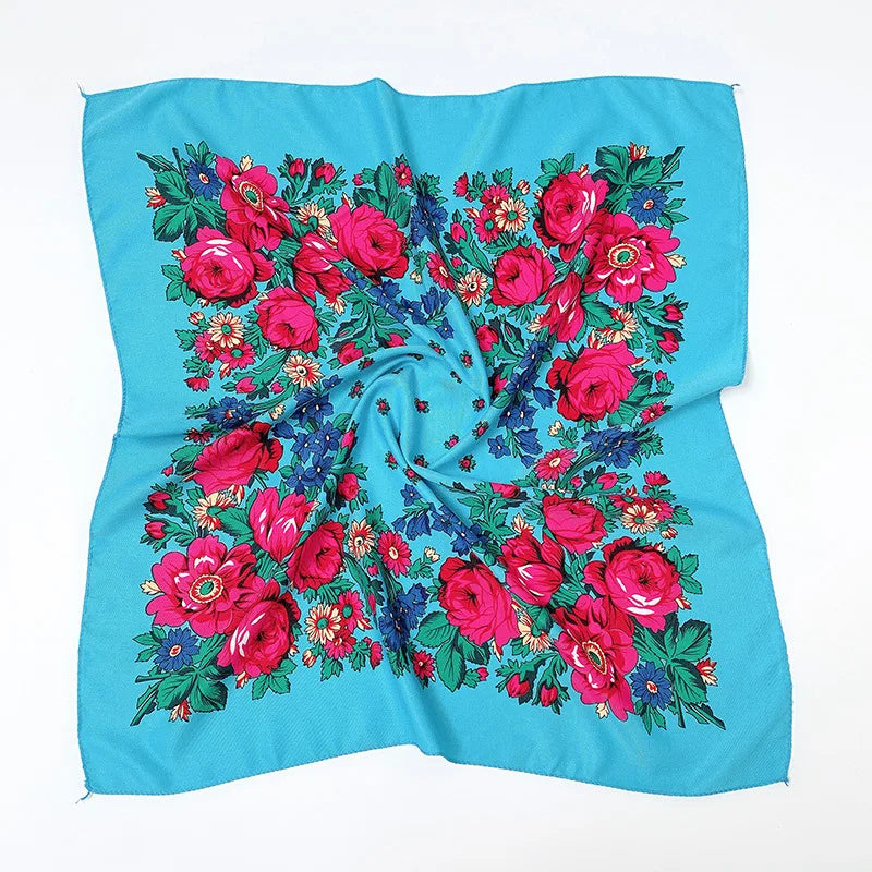 Women's Square Scarf, 70×70cm Printed Head Scarf and Bandana