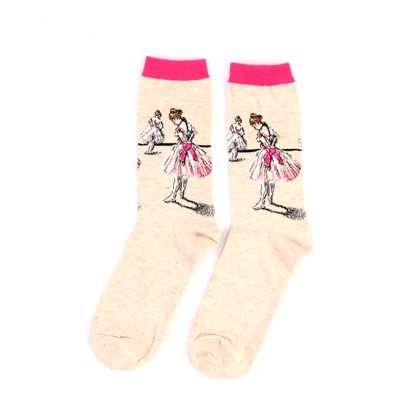 Women’s Casual Socks Cotton Blend Patterned Middle Tube