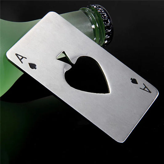 Credit Card Bottle Opener Stainless Steel Poker Style Pocket Tool