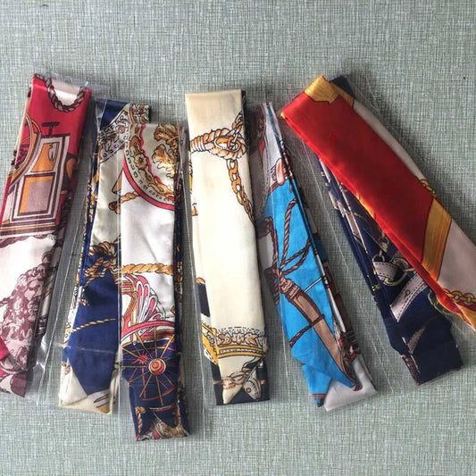 Women's Hair Scarf, 4×100cm Silk-Style Ribbon for Hair and Bags